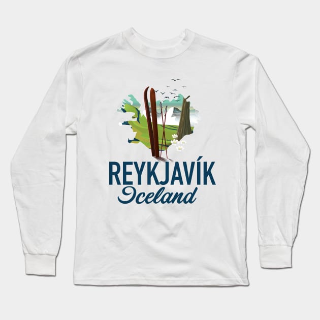 Reykjavík Iceland Long Sleeve T-Shirt by nickemporium1